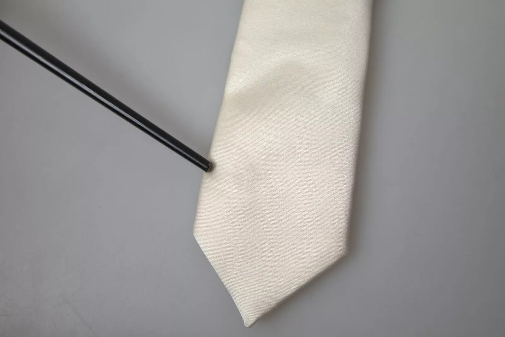 Off White Satin Silk Classic Herrslips