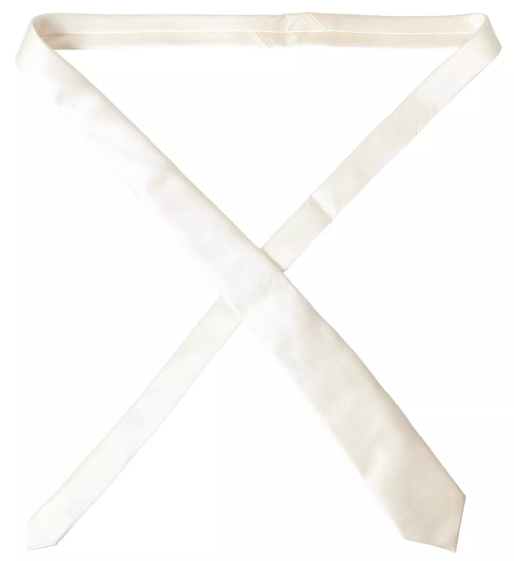 Off White Satin Silk Classic Herrslips