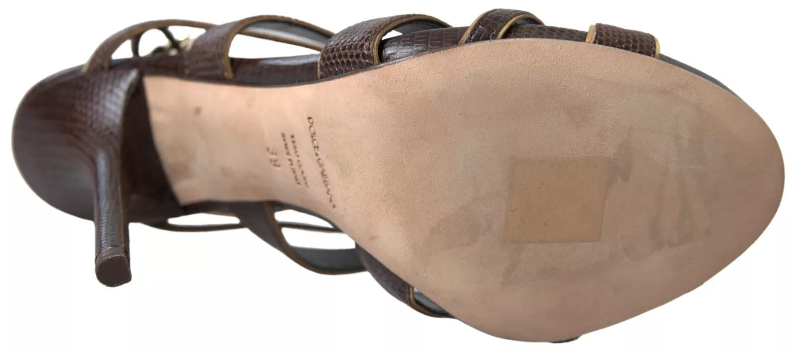 Bruna Stilettklackade Sandaler Skor Med Ankelrem