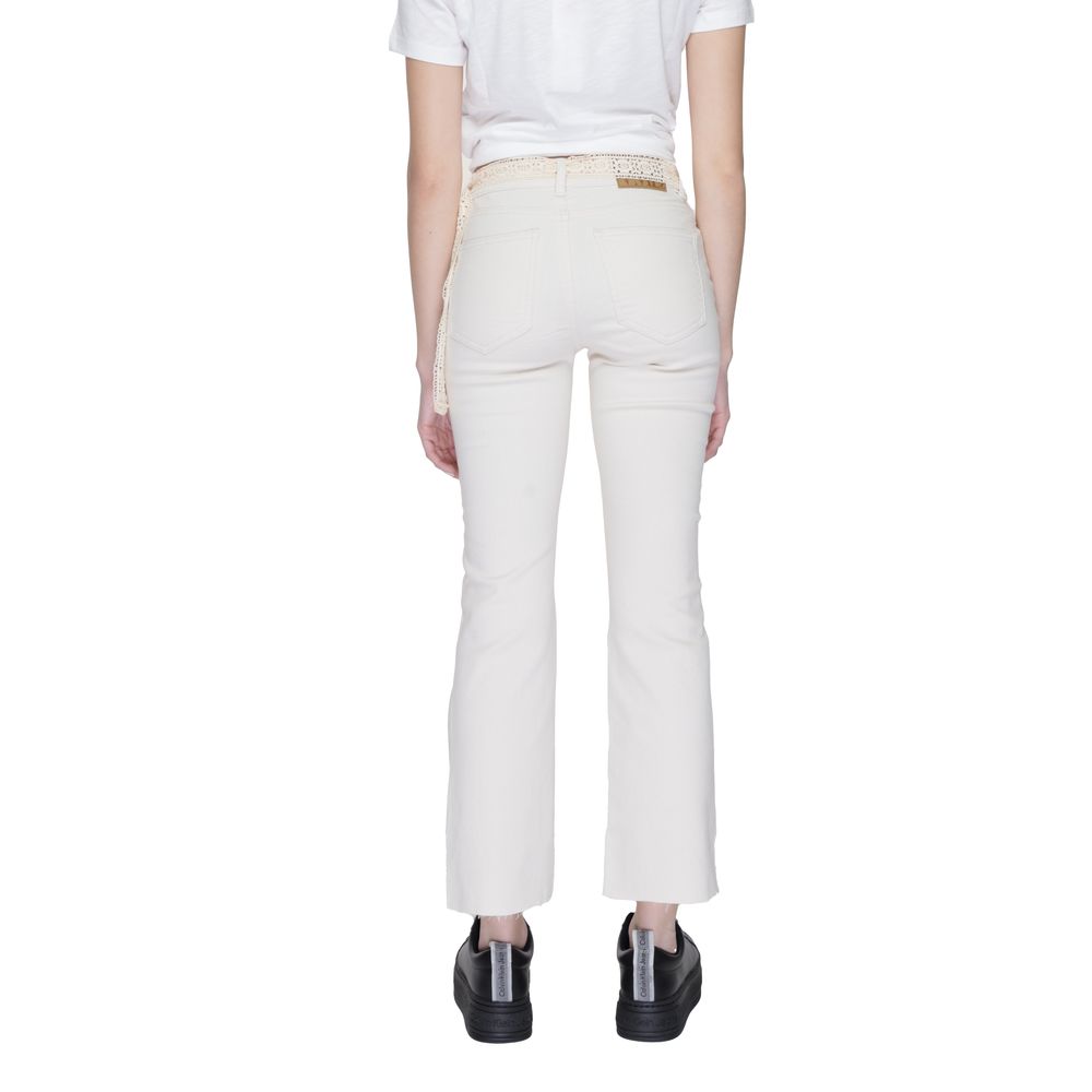 Beige Bootcut-jeans i bomull