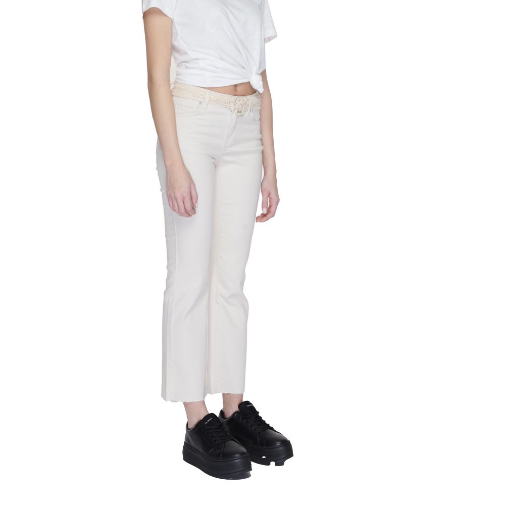 Beige Bootcut-jeans i bomull