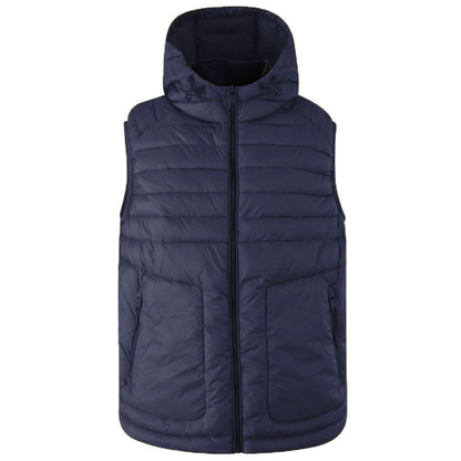 Yes Zee Blue Nylon Sleveless Jacket