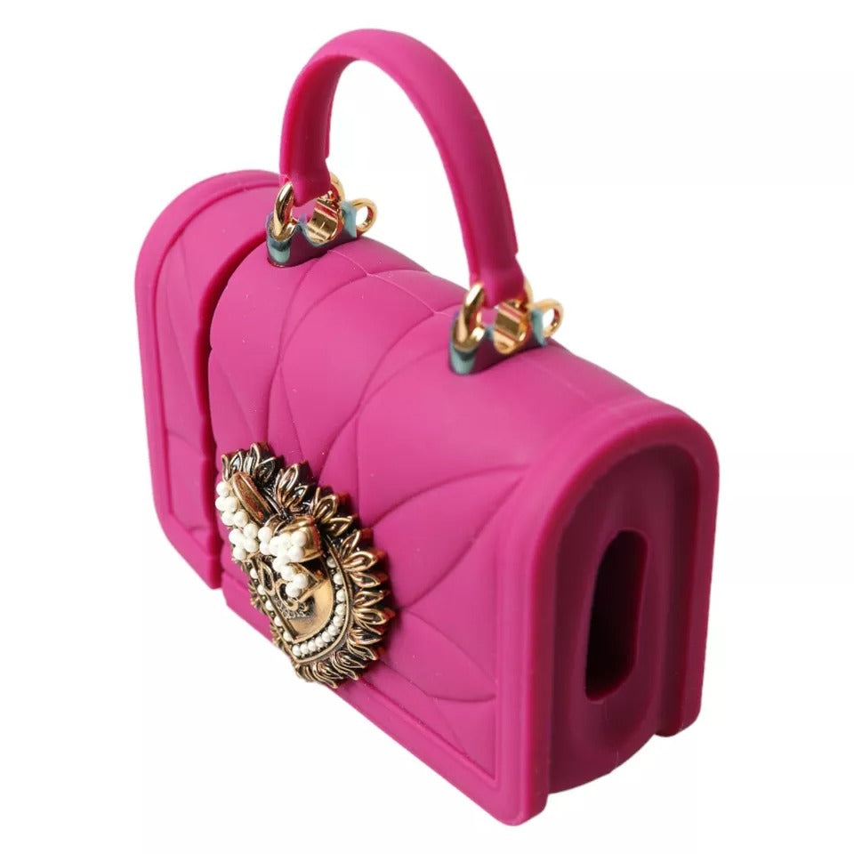 Dolce &amp; Gabbana Rosa Silikonfodral med Hjärta och Logotyp för Airpods