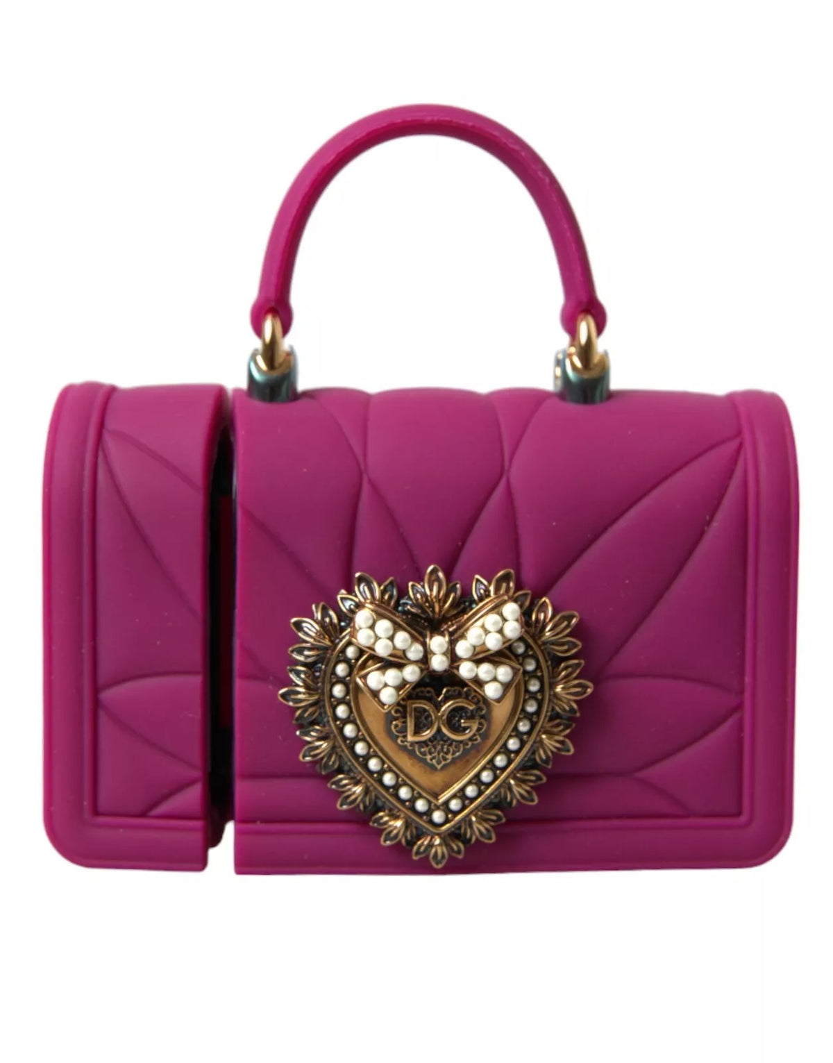 Dolce &amp; Gabbana Rosa Silikonfodral med Hjärta och Logotyp för Airpods