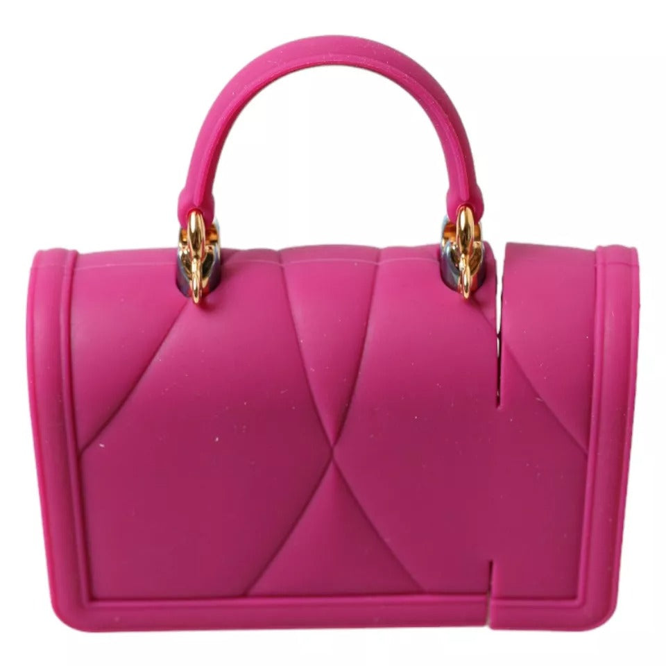 Dolce &amp; Gabbana Rosa Silikonfodral med Hjärta och Logotyp för Airpods