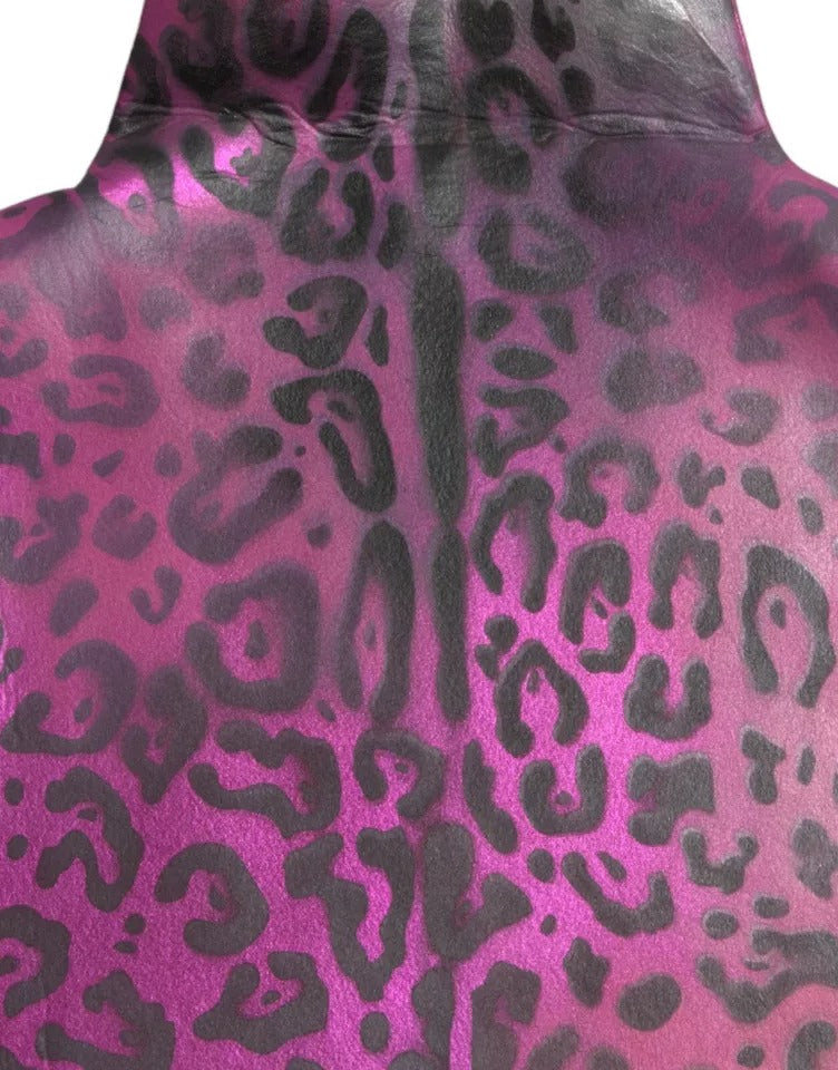 Rosa leopardmönstrad polyesterklänning med shift-mönster