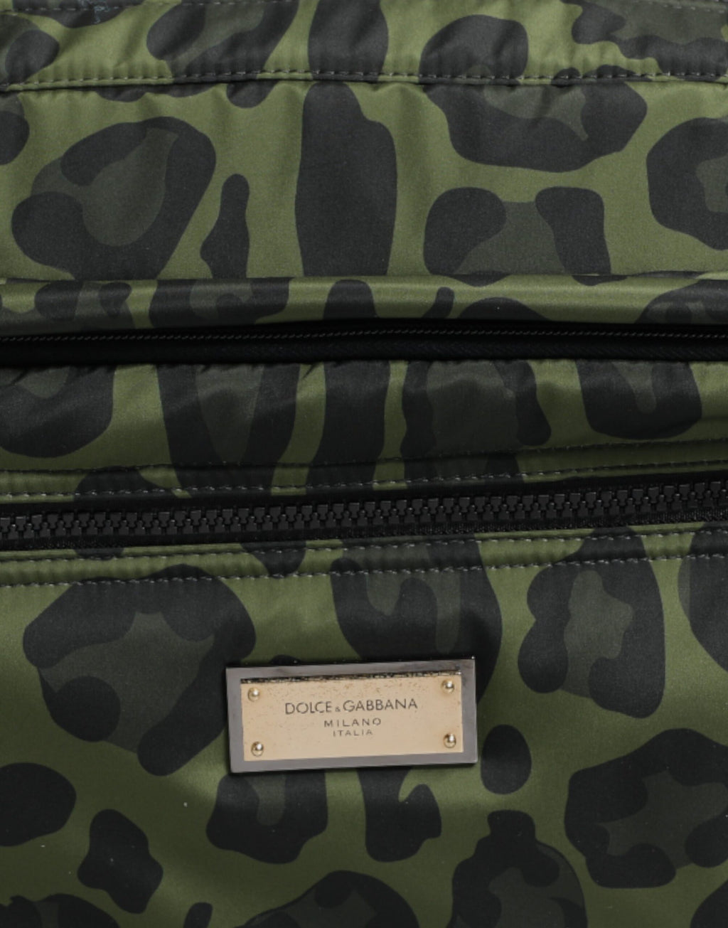 Grön polyester leopardmönstrad axelväska med skal