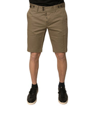 Dolce & Gabbana Brown Chino Cotton Stretch Casual Shorts
