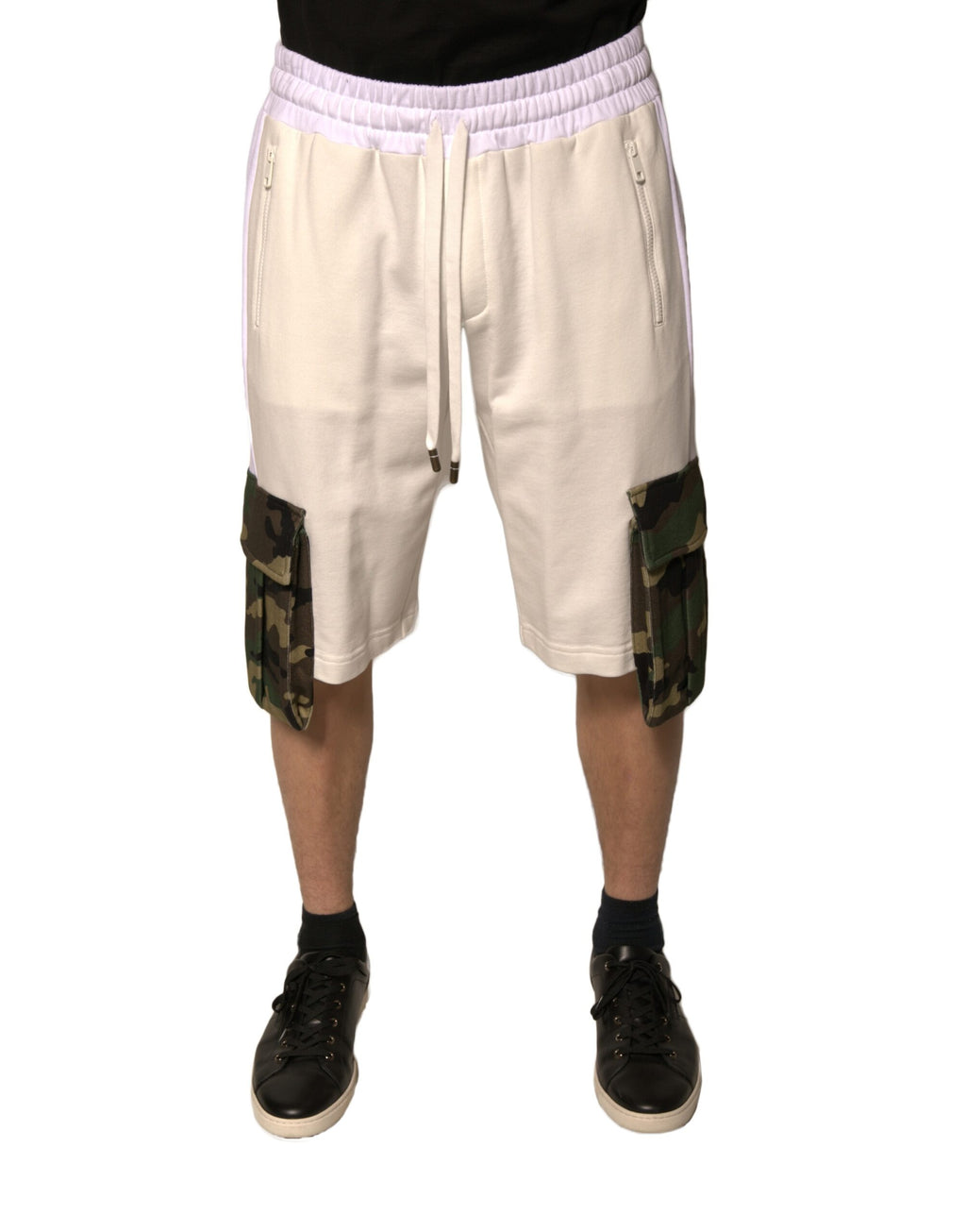 Beige bomullsbermudashorts för män
