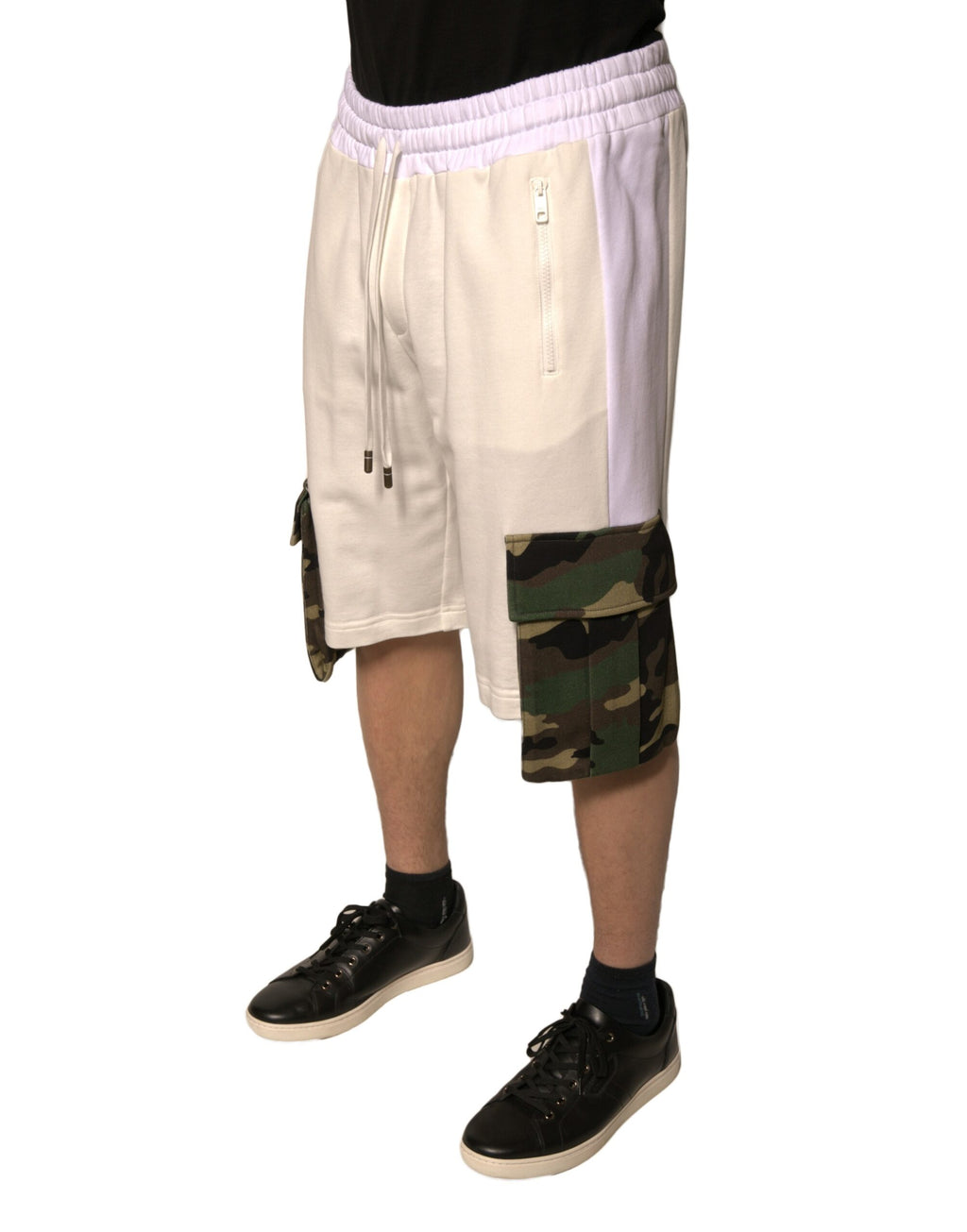 Beige bomullsbermudashorts för män