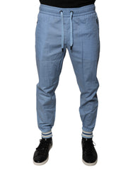 Dolce & Gabbana Blue Cotton Jogger Sweatpants Pants