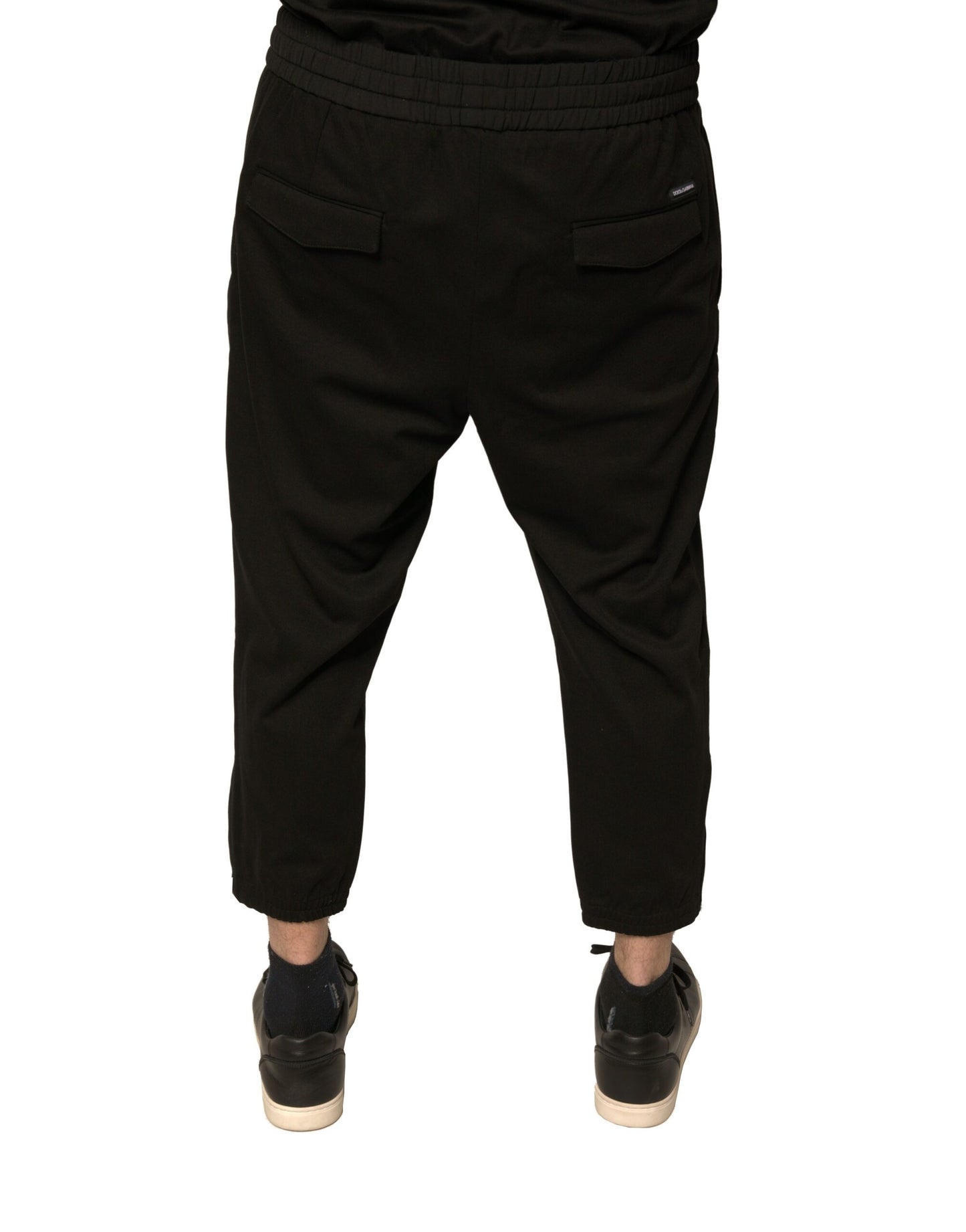 Dolce &amp; Gabbana svarta joggingbyxor i ull