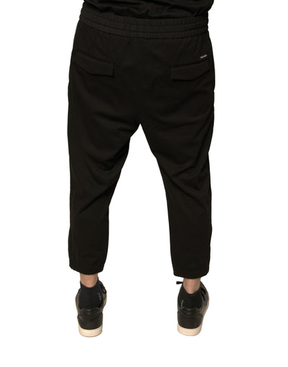 Dolce &amp; Gabbana svarta joggingbyxor i ull