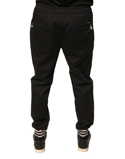 Dolce &amp; Gabbana Svarta Joggerbyxor i Bomull med Stretch