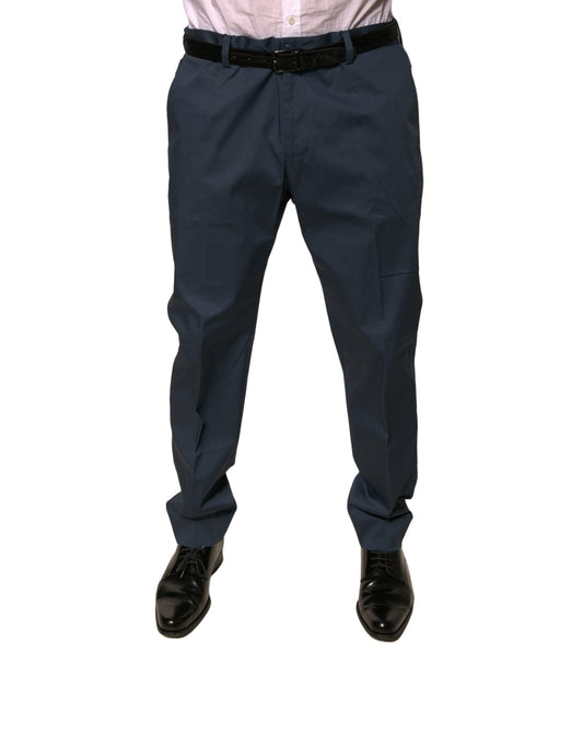 Dolce &amp; Gabbana Mörkblå Bomull Stretch Skinny Herrbyxor