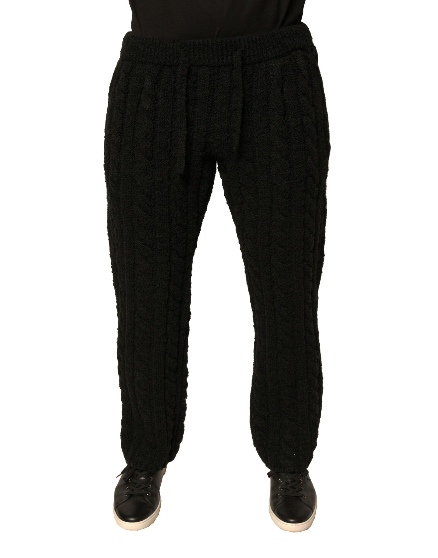 Dolce &amp; Gabbana svarte ullstrikket skinnybukser