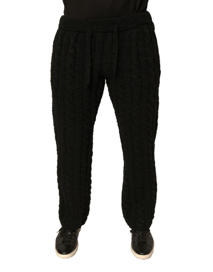 Dolce &amp; Gabbana svarte ullstrikket skinnybukser
