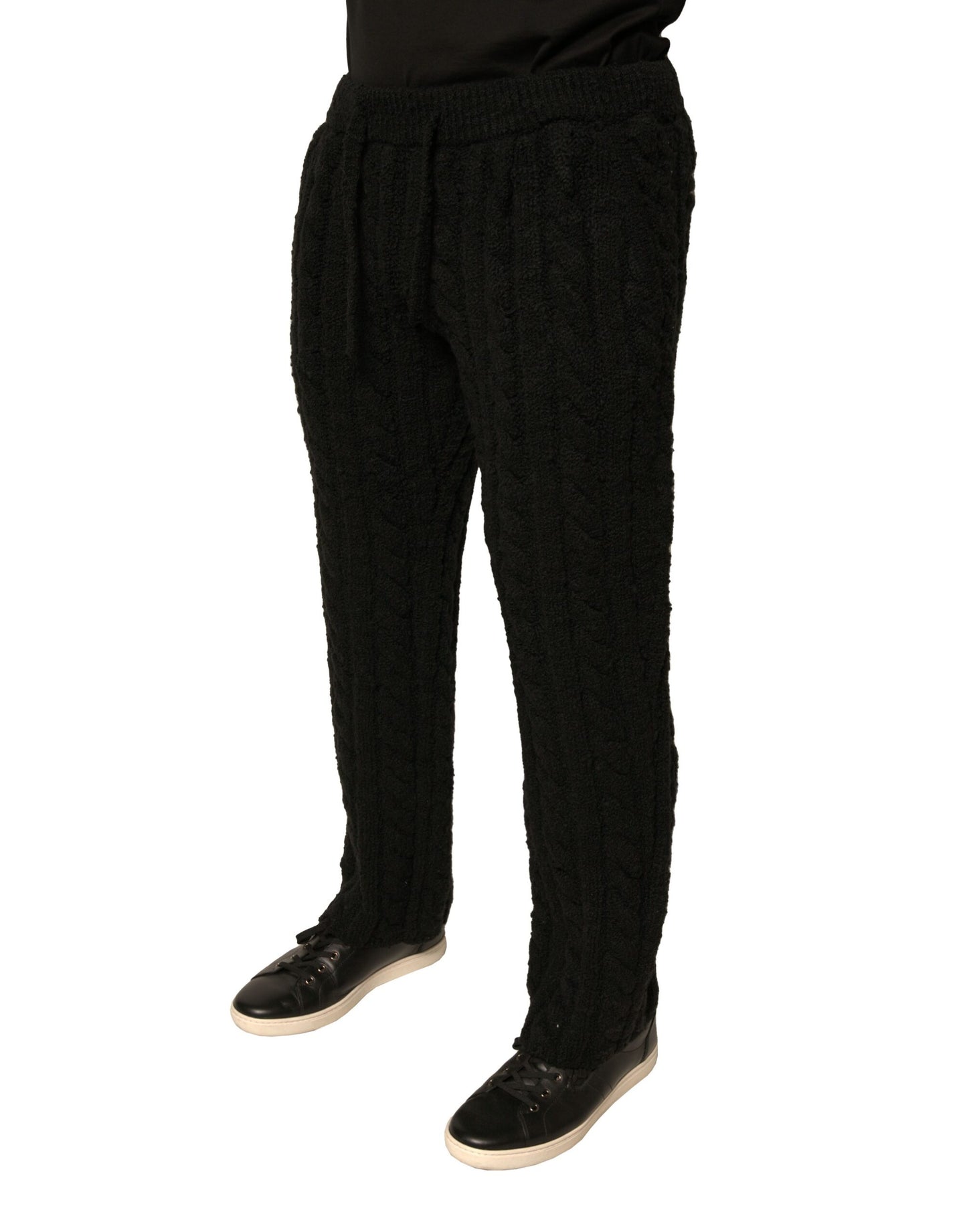 Dolce &amp; Gabbana svarte ullstrikket skinnybukser