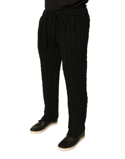 Dolce &amp; Gabbana svarte ullstrikket skinnybukser