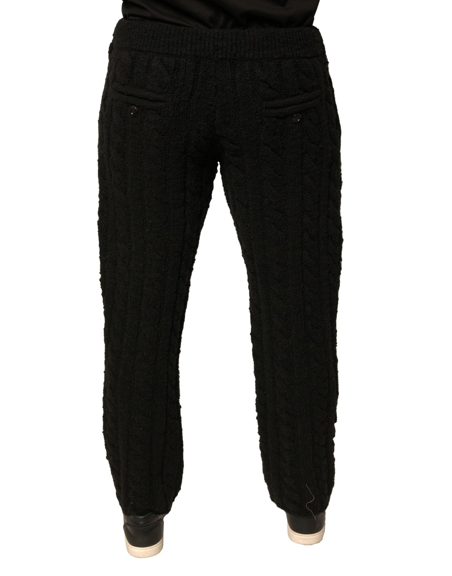 Dolce &amp; Gabbana svarte ullstrikket skinnybukser