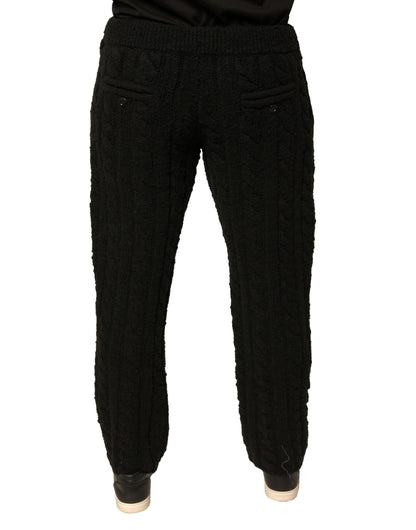 Dolce &amp; Gabbana svarte ullstrikket skinnybukser