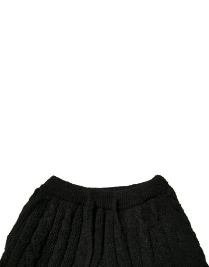 Dolce &amp; Gabbana svarte ullstrikket skinnybukser
