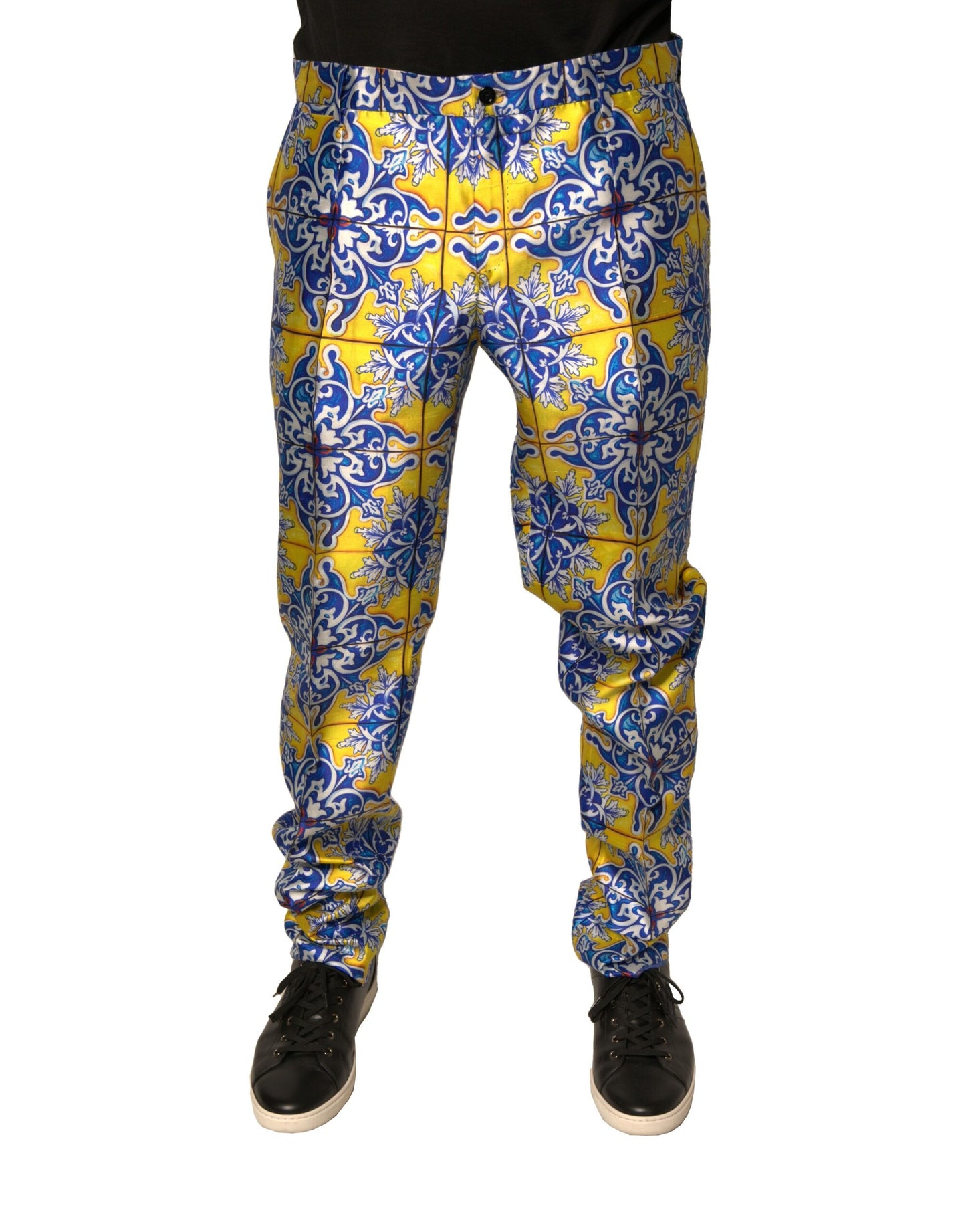 Dolce &amp; Gabbana Multicolor MajolicaSilk Skinny Pants