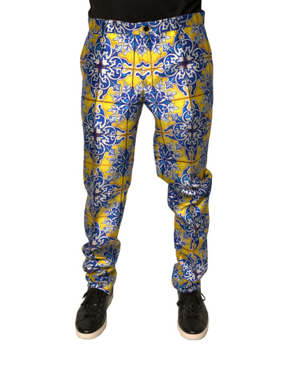 Dolce &amp; Gabbana Multicolor MajolicaSilk Skinny Pants