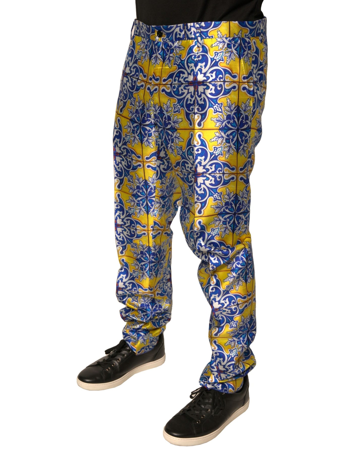 Dolce &amp; Gabbana Multicolor MajolicaSilk Skinny Pants