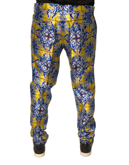 Dolce &amp; Gabbana Multicolor MajolicaSilk Skinny Pants