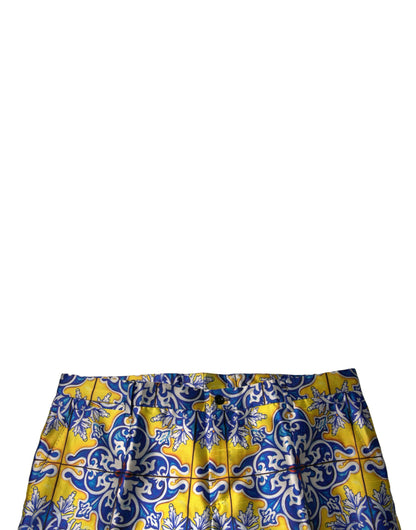 Dolce &amp; Gabbana Multicolor MajolicaSilk Skinny Pants