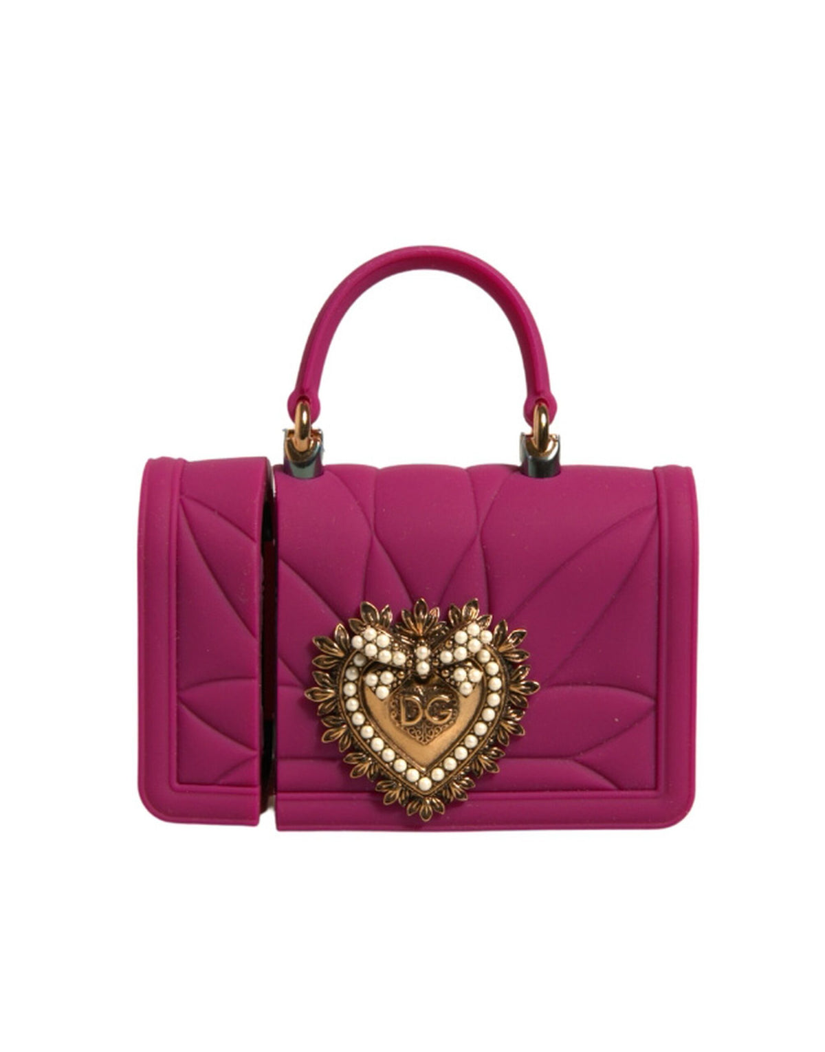 Dolce &amp; Gabbana Rosa Silikon Devotion Hjärtfodral Handväska Airpod-fodral
