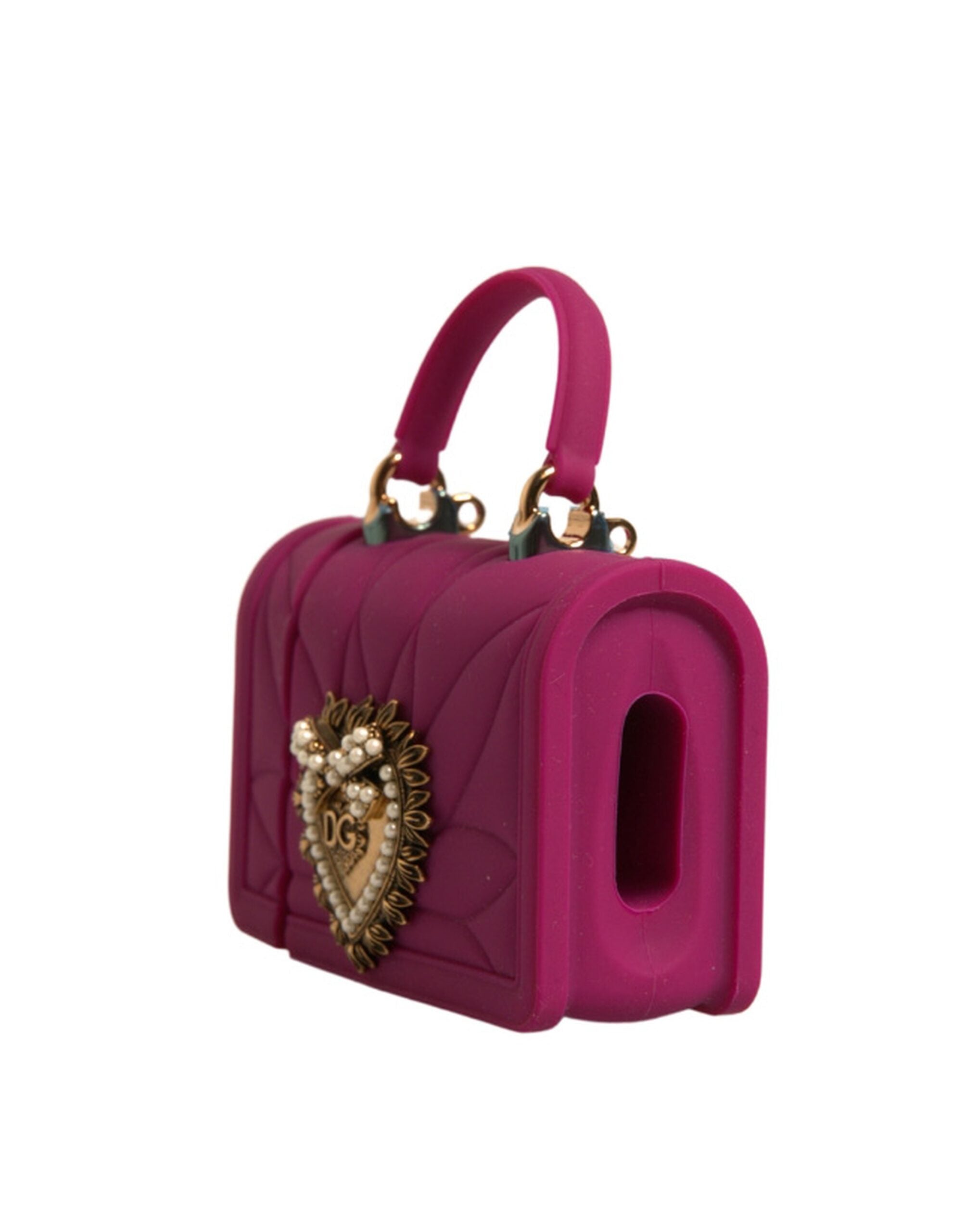 Dolce &amp; Gabbana Rosa Silikon Devotion Hjärtfodral Handväska Airpod-fodral