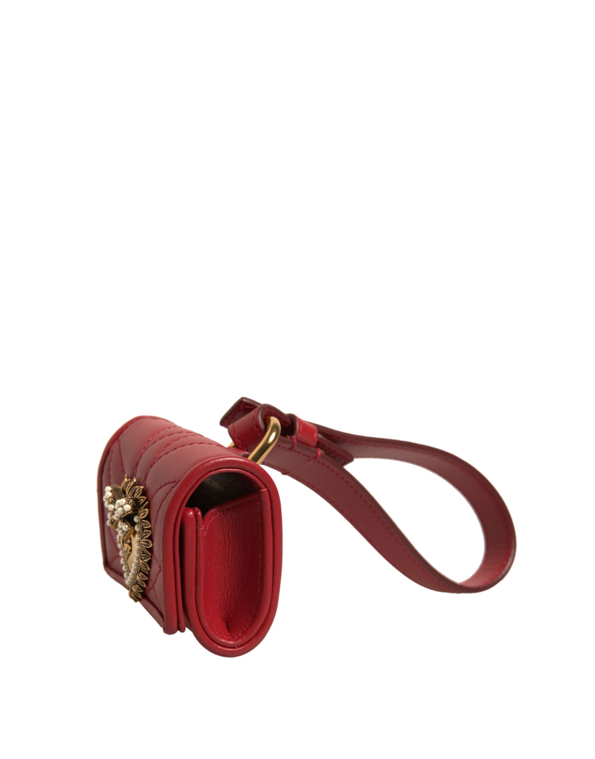 Dolce &amp; Gabbana Devotion Airpod-etui i svart skinn med hjerterem