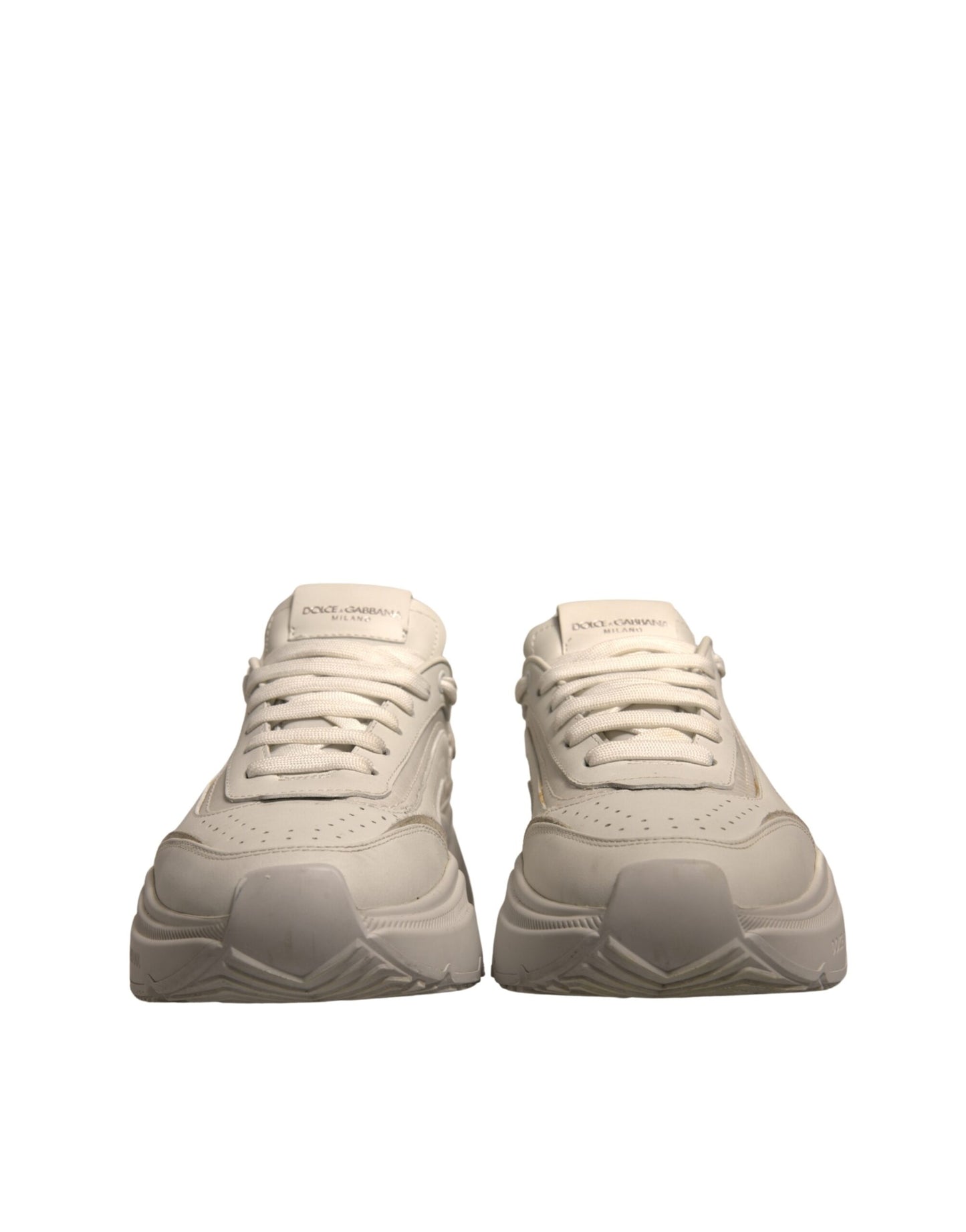 Dolce &amp; Gabbana Hvite Daymaster Lave Sneakers i Skinn