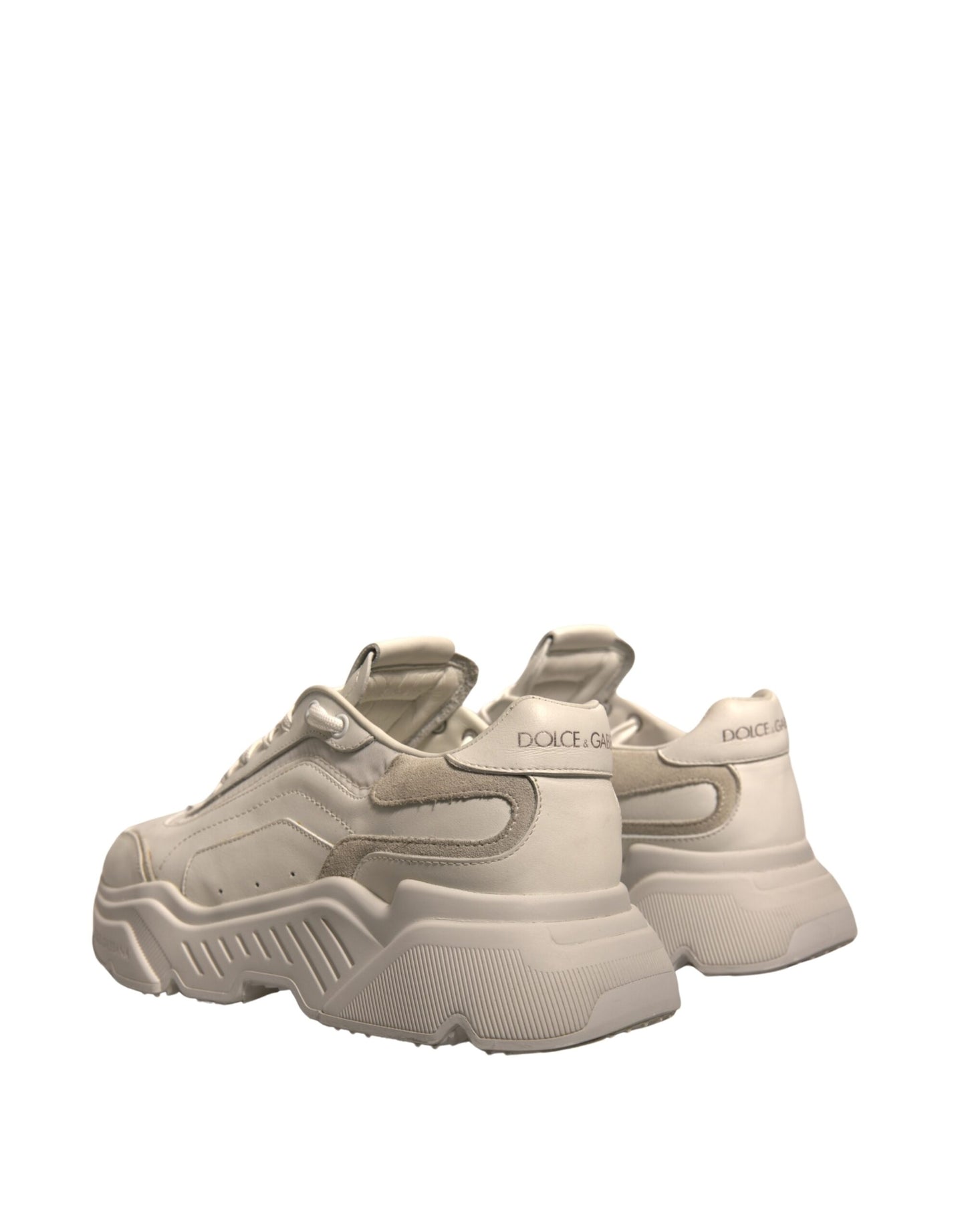 Dolce &amp; Gabbana Hvite Daymaster Lave Sneakers i Skinn