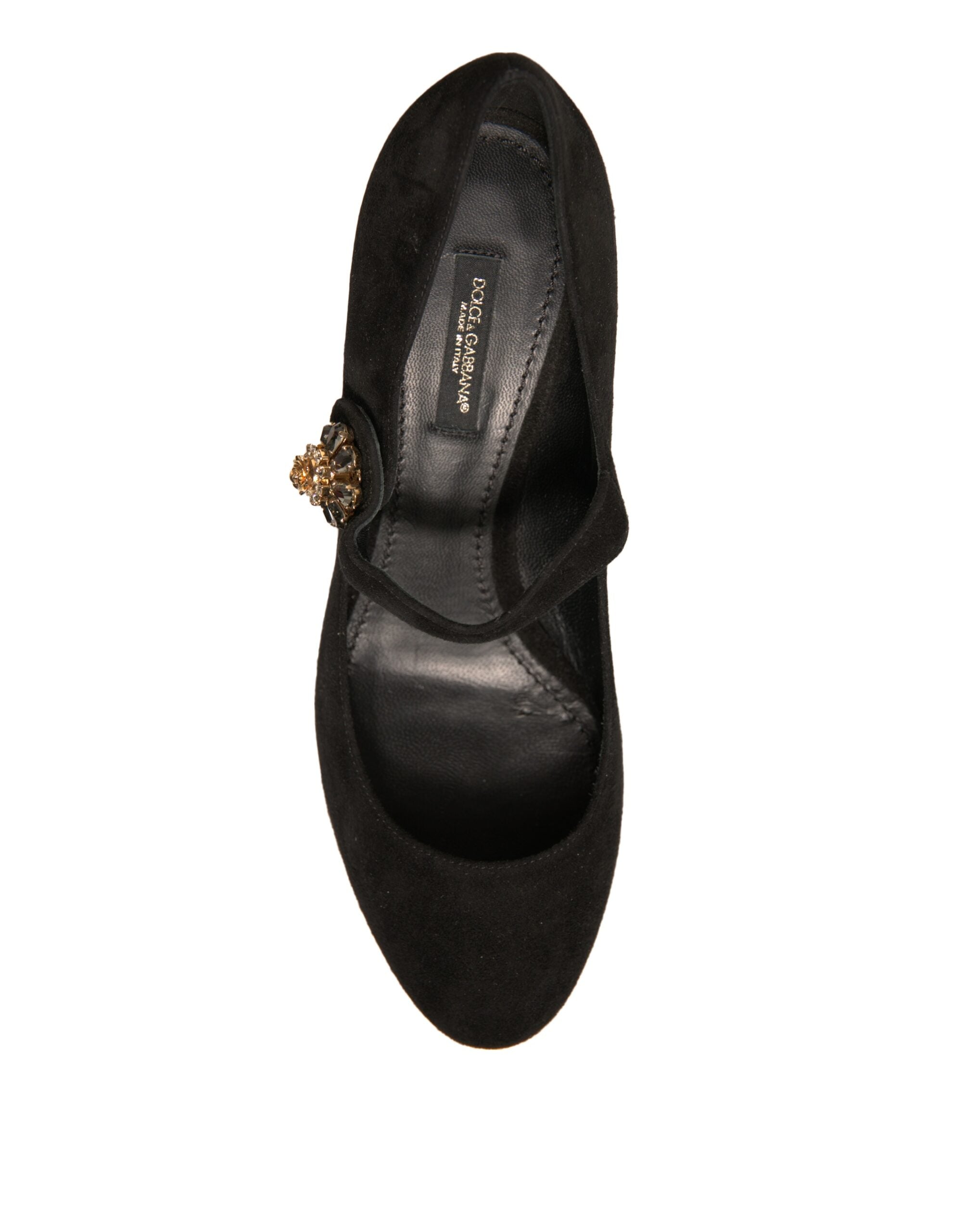 Svarta mocka Mary Jane pumps med juveler