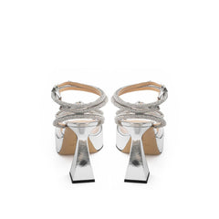 MACH & MACH Elegant Silver Leather Platforms