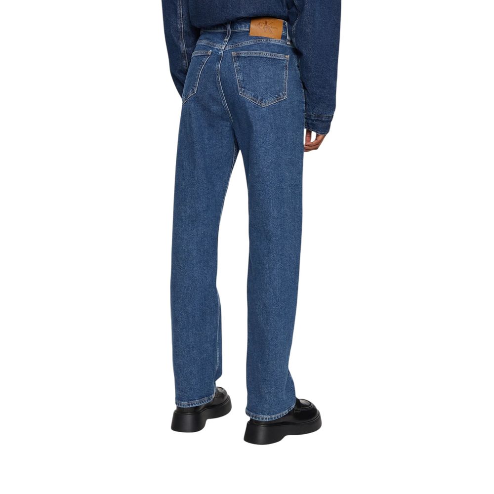 Blå bomullsmomjeans
