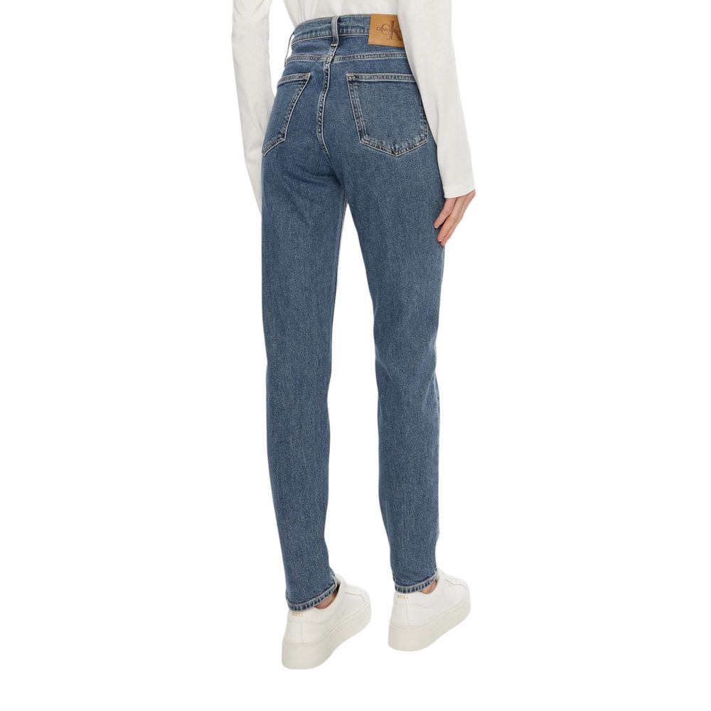 Blå bomullsmomjeans