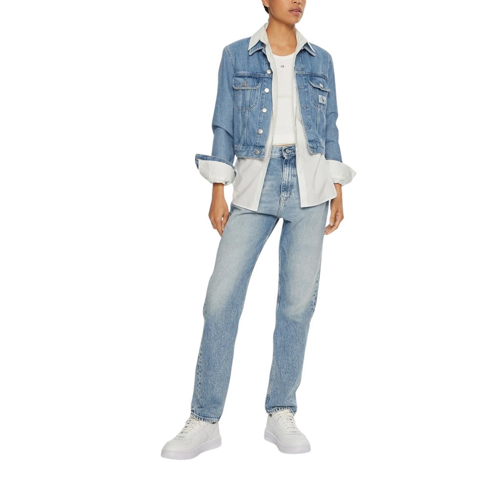 Ljusblå bomulls slim fit jeans