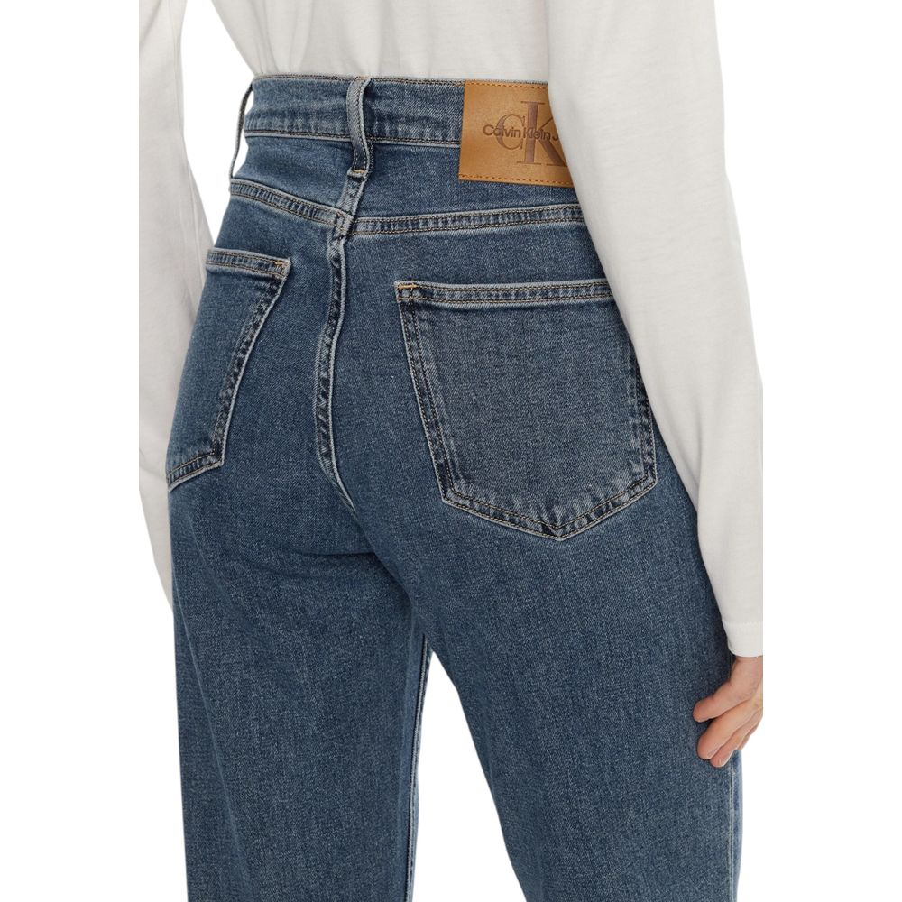 Blå bomullsmomjeans