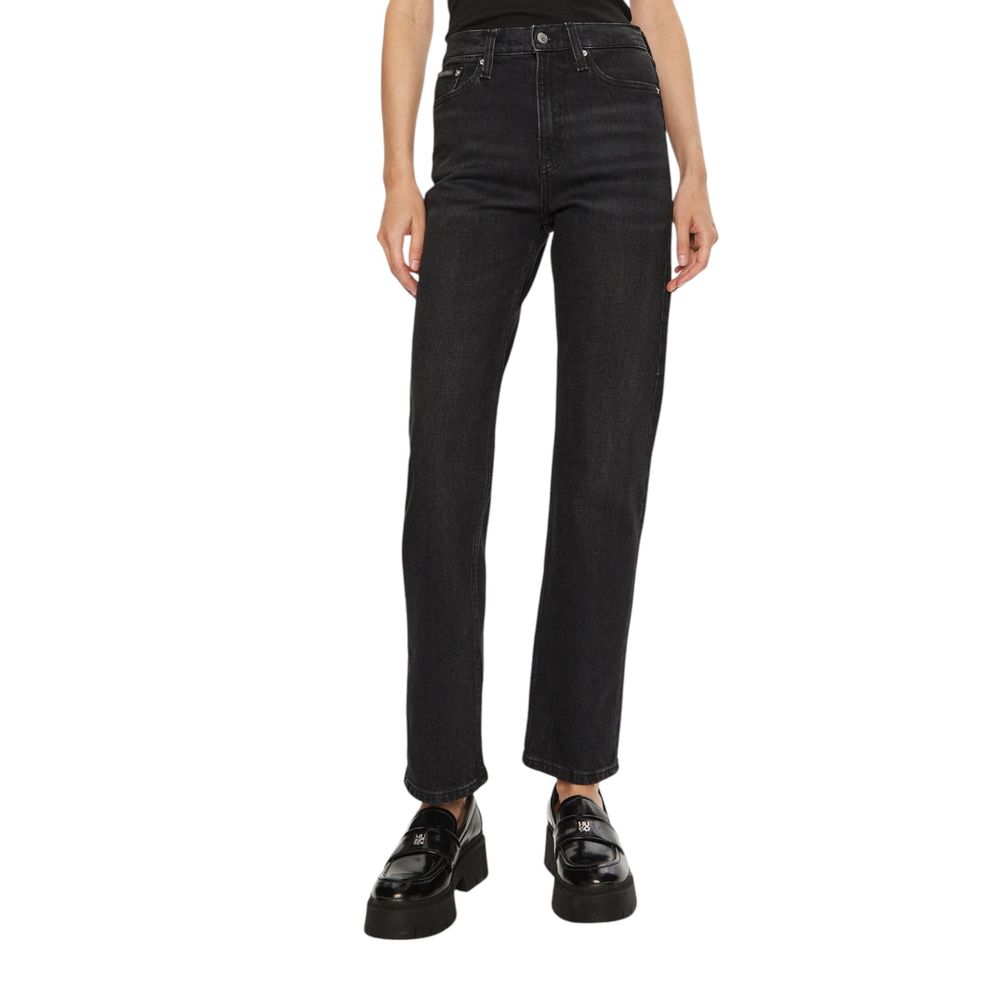 Svarta bomullsmomjeans