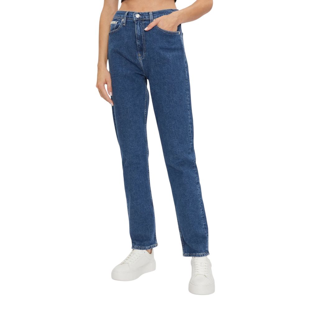 Blå bomulls slim fit jeans