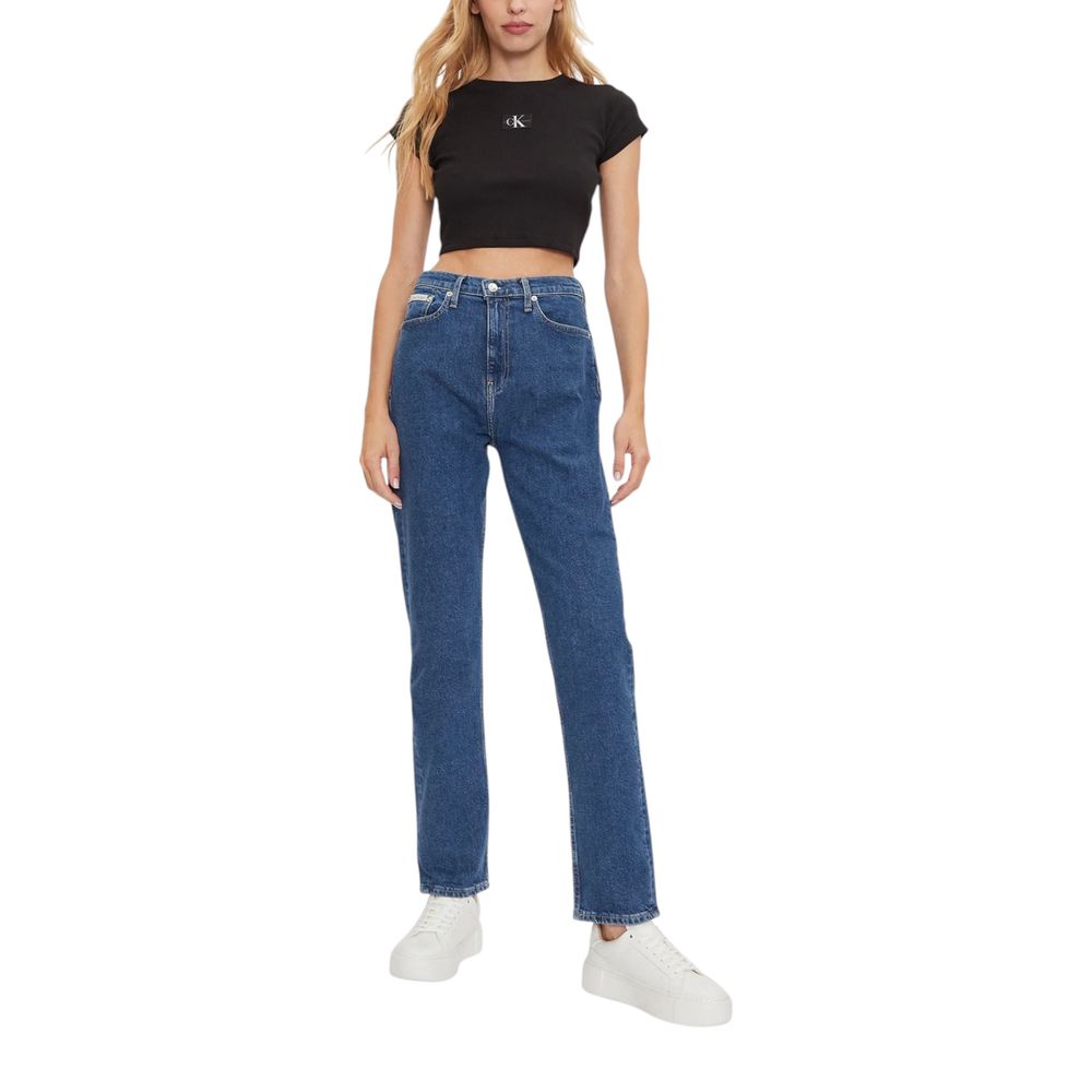 Blå bomulls slim fit jeans