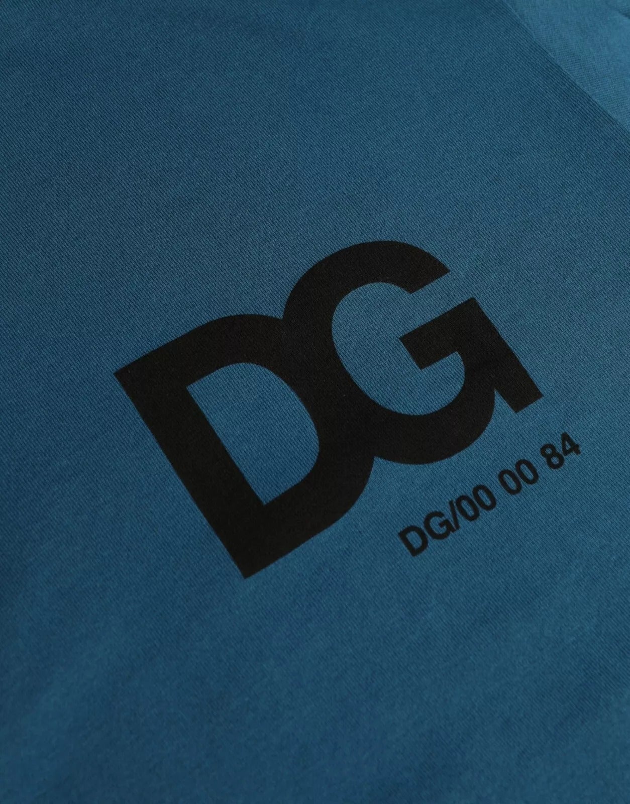 Dolce &amp; Gabbana Blå Logo Bomull Rund Hals Kortermet T-skjorte