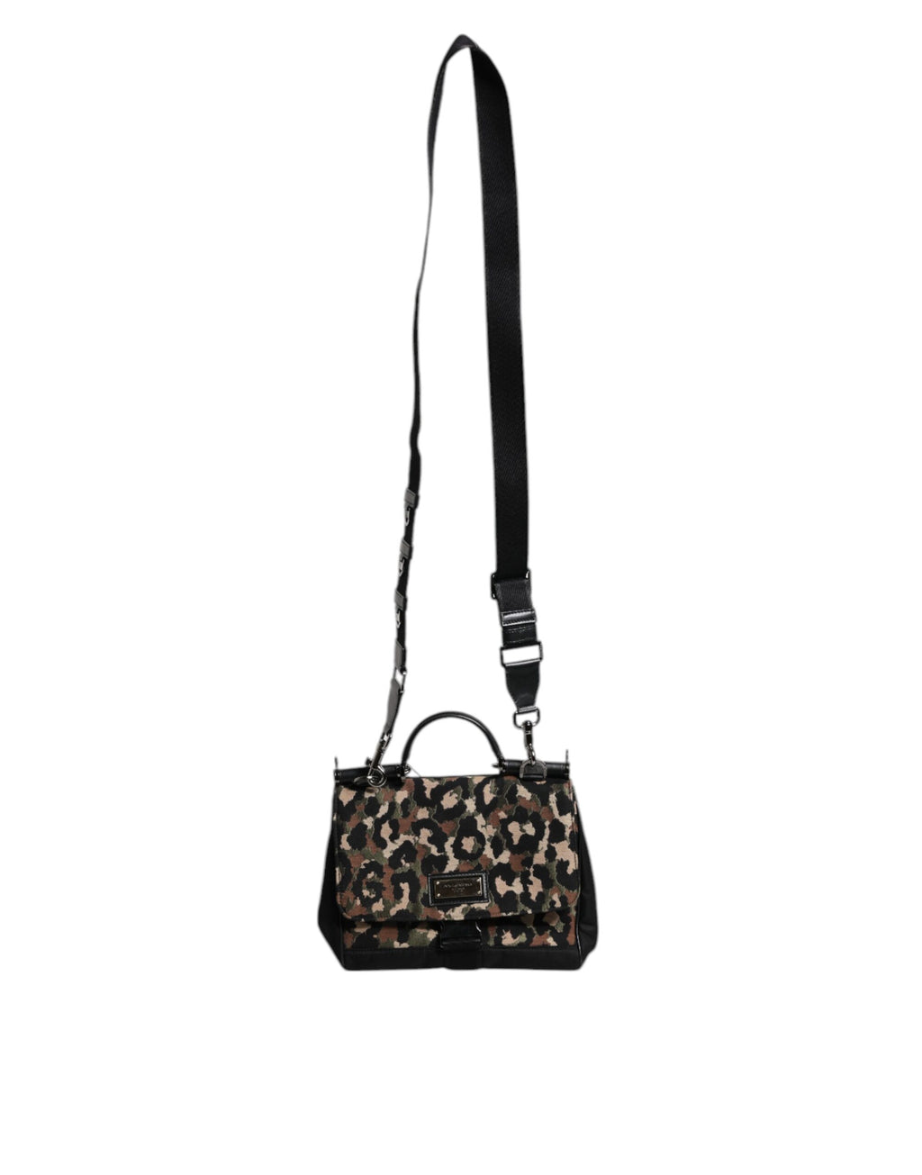 Brun leopardmönstrad lackad nylonväska i Sicily-stil