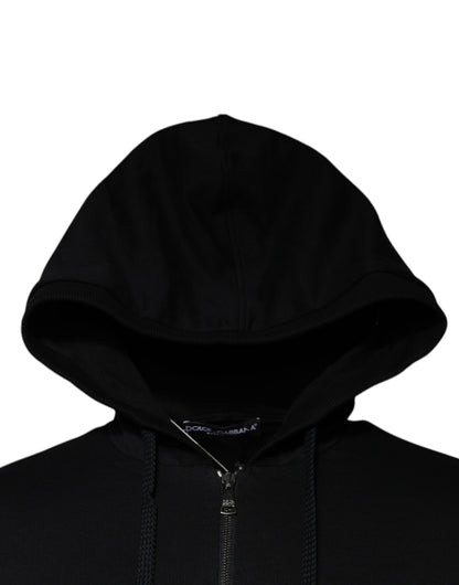 Dolce &amp; Gabbana Svart Logo Hel Dragkedja Huvtröja