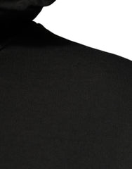Dolce & Gabbana Black Cotton Hooded DG Shield Pullover Sweater
