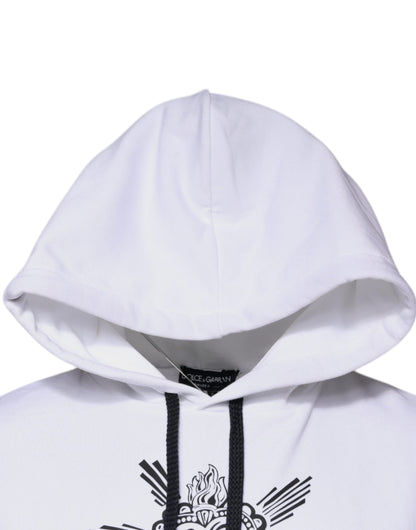 Dolce &amp; Gabbana Vit Sacred Heart Huvtröja Tröja
